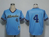 Milwaukee Brewers #4 Paul Molitor mitchell and ness Blue Stitched MLB Jersey,baseball caps,new era cap wholesale,wholesale hats